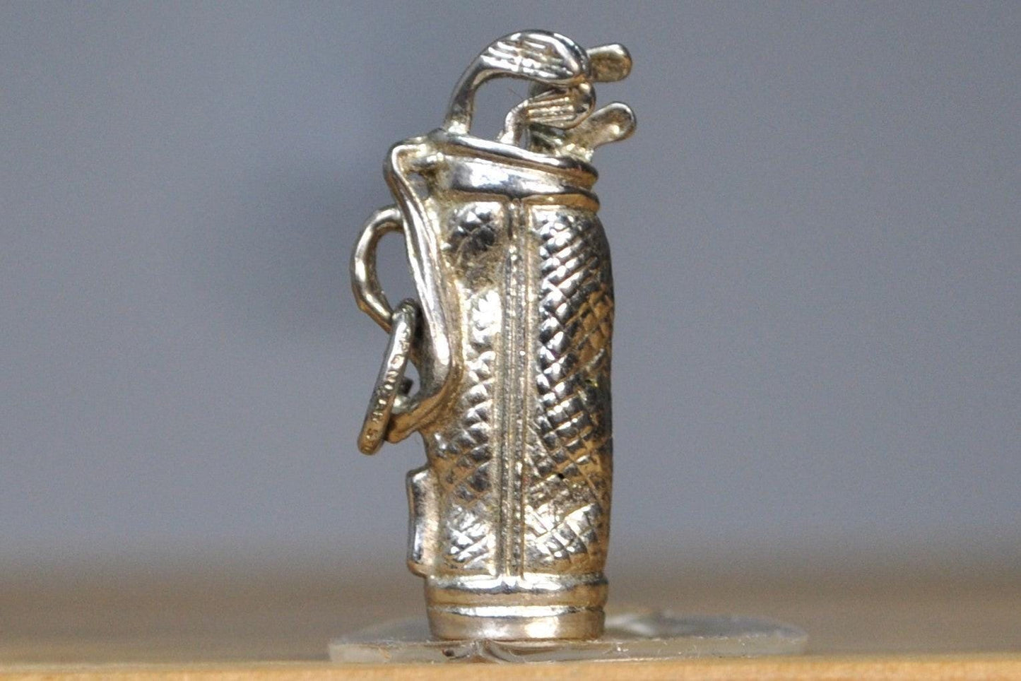 Sterling Silver Golf Carry Bag Charm - Stand Golf Bag Silver Pendent / Charm - Awesome Piece!