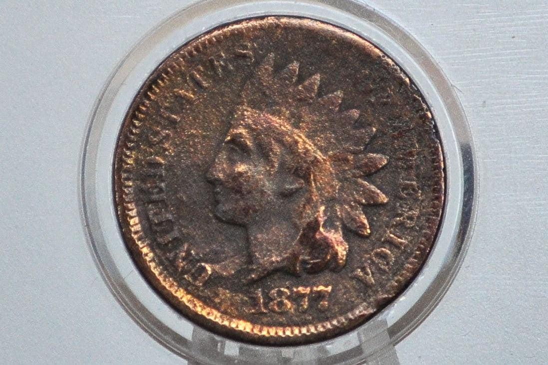 1877 Indian Head Penny - VG Details, Cleaned - The Key Date - 1877 US 1 Cent 1877