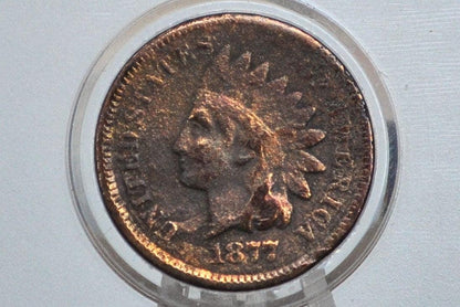 1877 Indian Head Penny - VG Details, Cleaned - The Key Date - 1877 US 1 Cent 1877