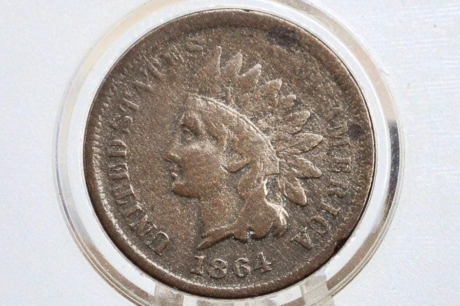 1864-L Indian Head Penny Bronze - Fine Details, Prior Corrosion - 1864 L Cent - Bronze Variety, L - Incredible Obverse, Affordable Coin
