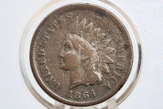 1864-L Indian Head Penny Bronze - Fine Details, Prior Corrosion - 1864 L Cent - Bronze Variety, L - Incredible Obverse, Affordable Coin