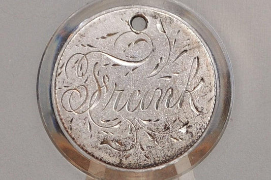 Genuine Antique Love Token, Frank - Made From an 1887 Silver Dime - Beautiful Scroll Work, 1800s Silver Love Token, &quot;Frank&quot; Love Token