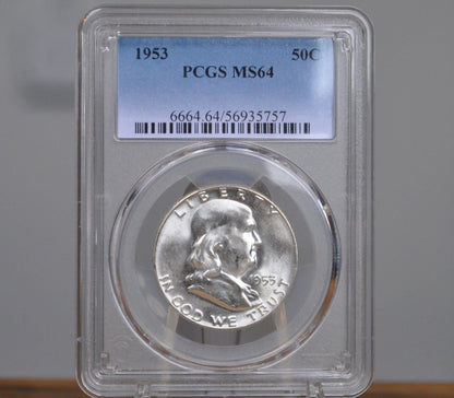 1953 Franklin Half Dollars, P,D,S - Choose by Grade & Mint! - 1953 Silver Half Dollar 1953S Franklin Half Dollar 1953 D