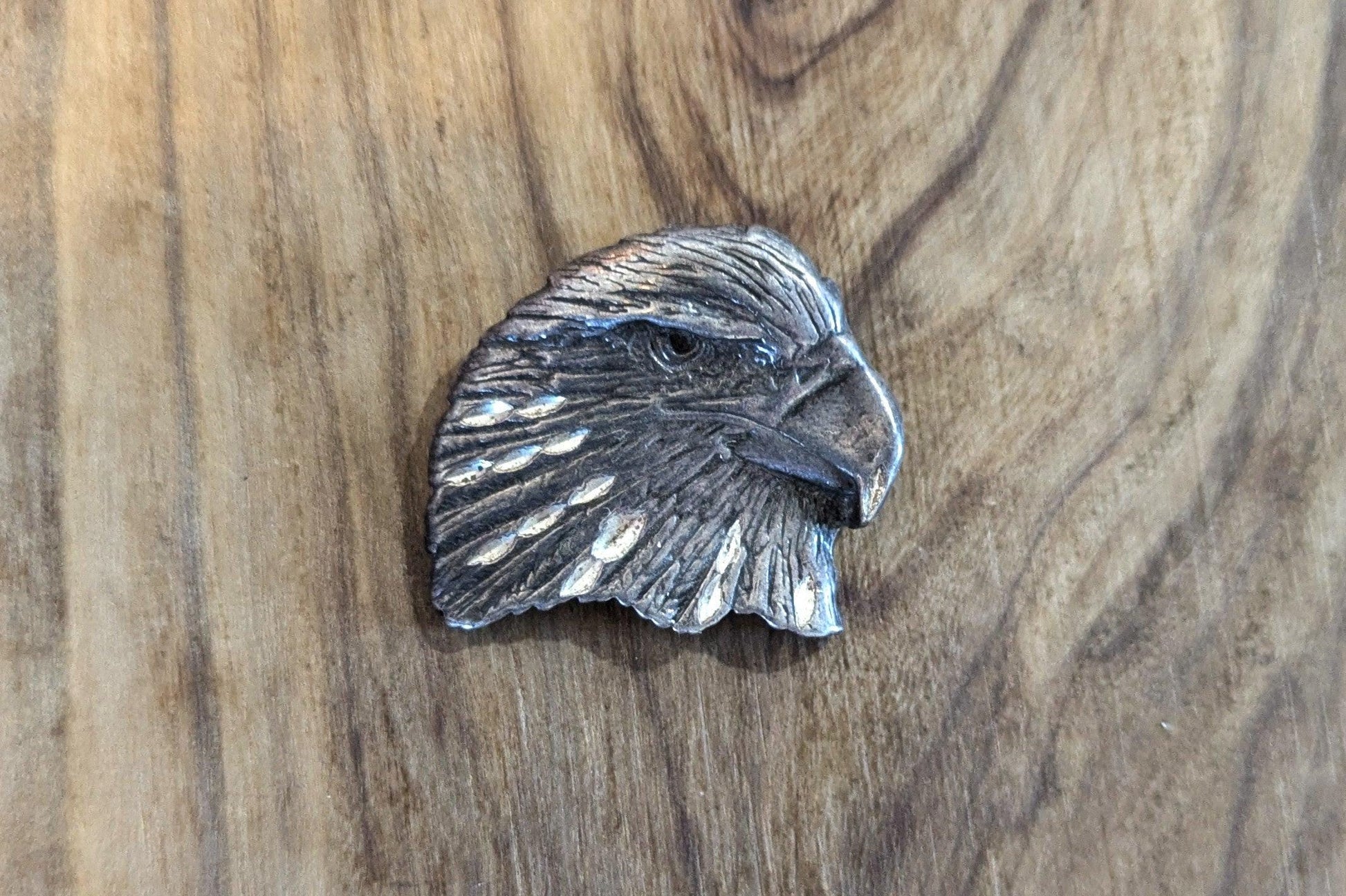 Native Silver Eagle Head Pendant - Stamped and Tested Sterling Silver - Patriotic/Brave Jewelry