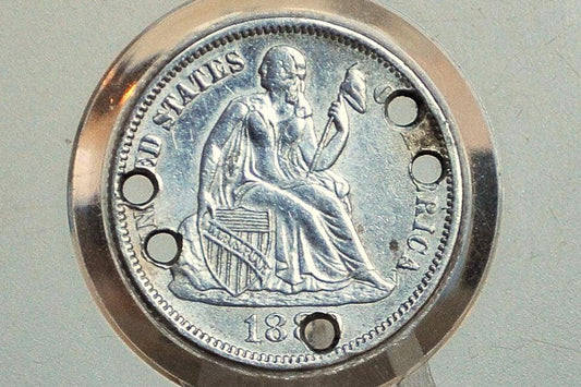 Genuine Antique Love Token, Eddie - Made From an 1880&#39;s Silver Dime - Beautiful Scroll Work, 1800s Silver Love Token, &quot;Eddie&quot; Love Token