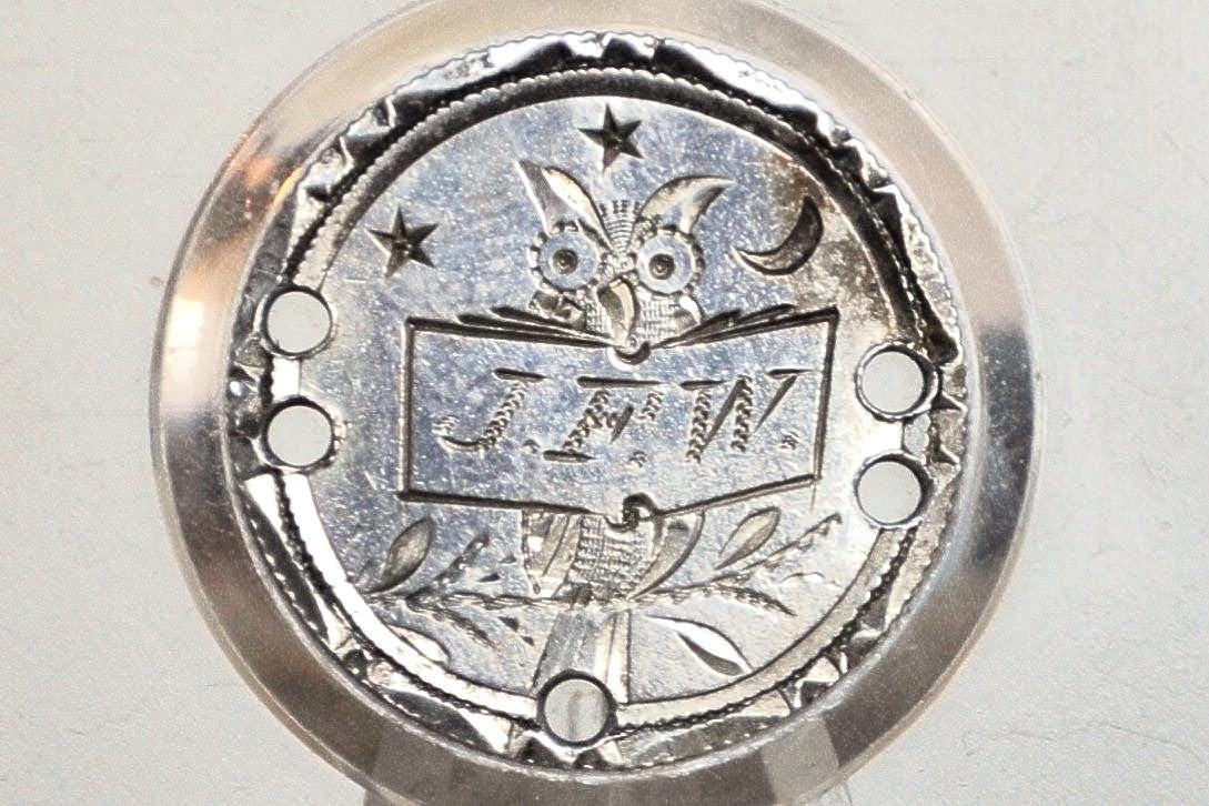 Genuine Antique Love Token, Jfw - Made From An 1880&#39;S Silver Dime - Beautiful Scroll Work, 1800S Silver Love Token, &quot;J F W&quot; Love Token