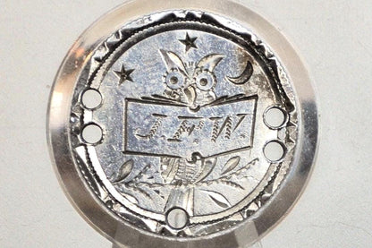 Genuine Antique Love Token, Jfw - Made From An 1880&#39;S Silver Dime - Beautiful Scroll Work, 1800S Silver Love Token, &quot;J F W&quot; Love Token