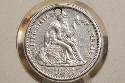 Genuine Antique Love Token, Sewing Machine Scene - Made From an 1883 Silver Dime - Beautiful Scroll Work, 1800s Silver Love Token, Sewing Ma