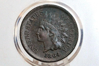 1864-L Indian Head Penny Bronze - Choice Au - 1864 L Cent - Bronze Variety, L - Incredible Coin, Stunning