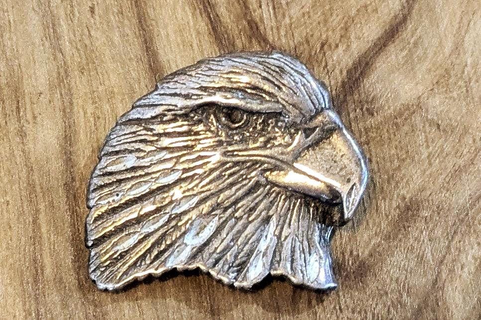 Native Silver Eagle Head Pendant - Stamped and Tested Sterling Silver - Patriotic/Brave Jewelry
