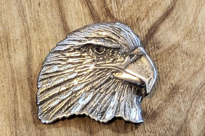 Native Silver Eagle Head Pendant - Stamped and Tested Sterling Silver - Patriotic/Brave Jewelry