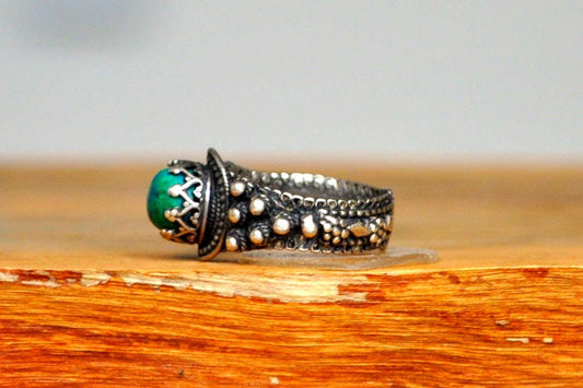 Extremely Rare Silver Solomon&#39;s Stone Ring - Size 5.5 - Stamped and Tested Sterling Silver - Eilat Stone - Solomon Mines - Israeli Jewelry