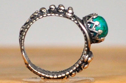 Extremely Rare Silver Solomon&#39;s Stone Ring - Size 5.5 - Stamped and Tested Sterling Silver - Eilat Stone - Solomon Mines - Israeli Jewelry