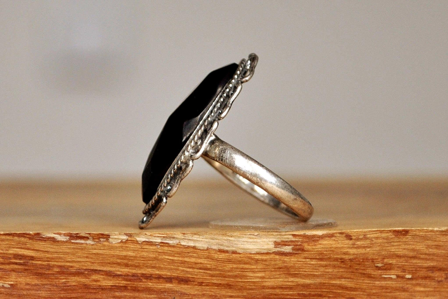 Cherry Amber Cocktail Ring - Size 8 - Stamped and Tested Sterling Silver - Slender Oval Cut