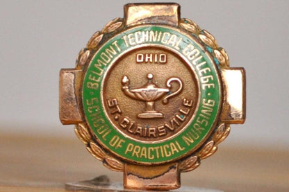 Belmont Technical College School of Practical Nursing Pin - Stamped and Tested 10K Gold Filled - Stamped MM - Ohio St. Clairsville