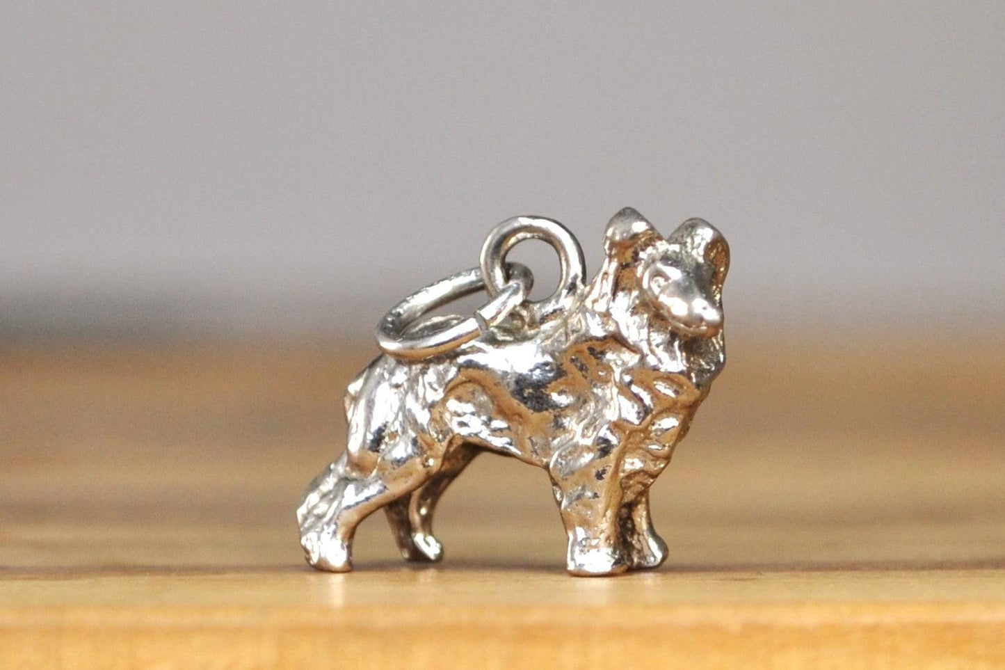 Vintage Collie Charm, Sterling Silver - Adorable Collie Dog Pendent Silver - Awesome piece!