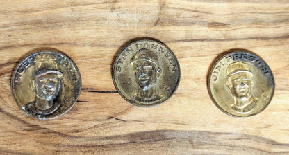 Lot of Three Baseball High Relief Commemorative Medallion - Three Baseball Collectible Tokens