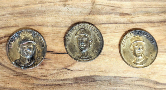 Lot of Three Baseball High Relief Commemorative Medallion - Three Baseball Collectible Tokens