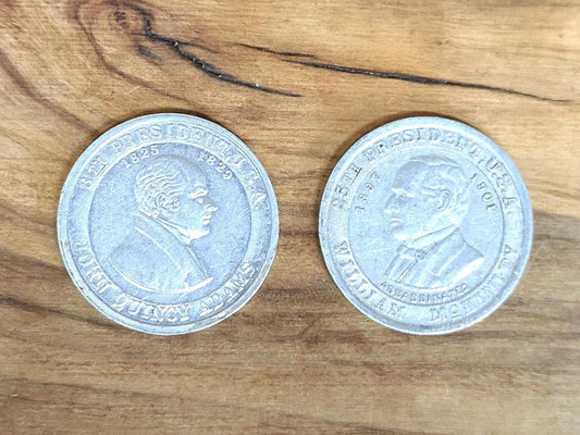 Cracker Jack Mystery Club Tokens Set of Two - Lot of 2 Presidential Tokens from Cracker Jacks Mystery Club