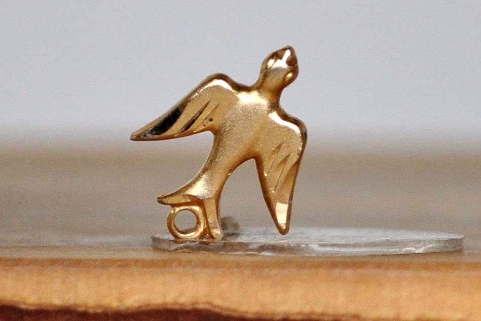 12K Gold Filled Religious Dove Charm - Stamped and Tested 12K Gold Filled - Holy Ghost, Holy Spirit