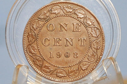 1908 Canadian Cent - XF (Extremely Fine) Grade / Condition - Edward VII - One Cent Canada 1908 Large Cent - 1908 Canadian Penny