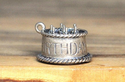 Danecraft Sterling Silver Happy Birthday Cake Pendant - Birthday Cake Sterling Silver Charm