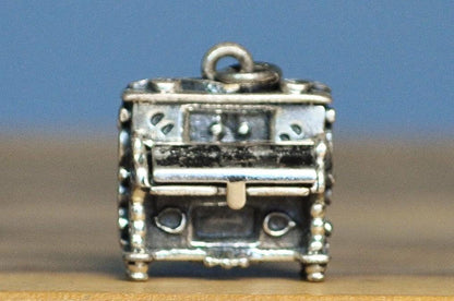 Antique Sterling Silver Beau Mechanical Piano Charm - Vintage Beau Articulated Piano Sterling Silver Pendant
