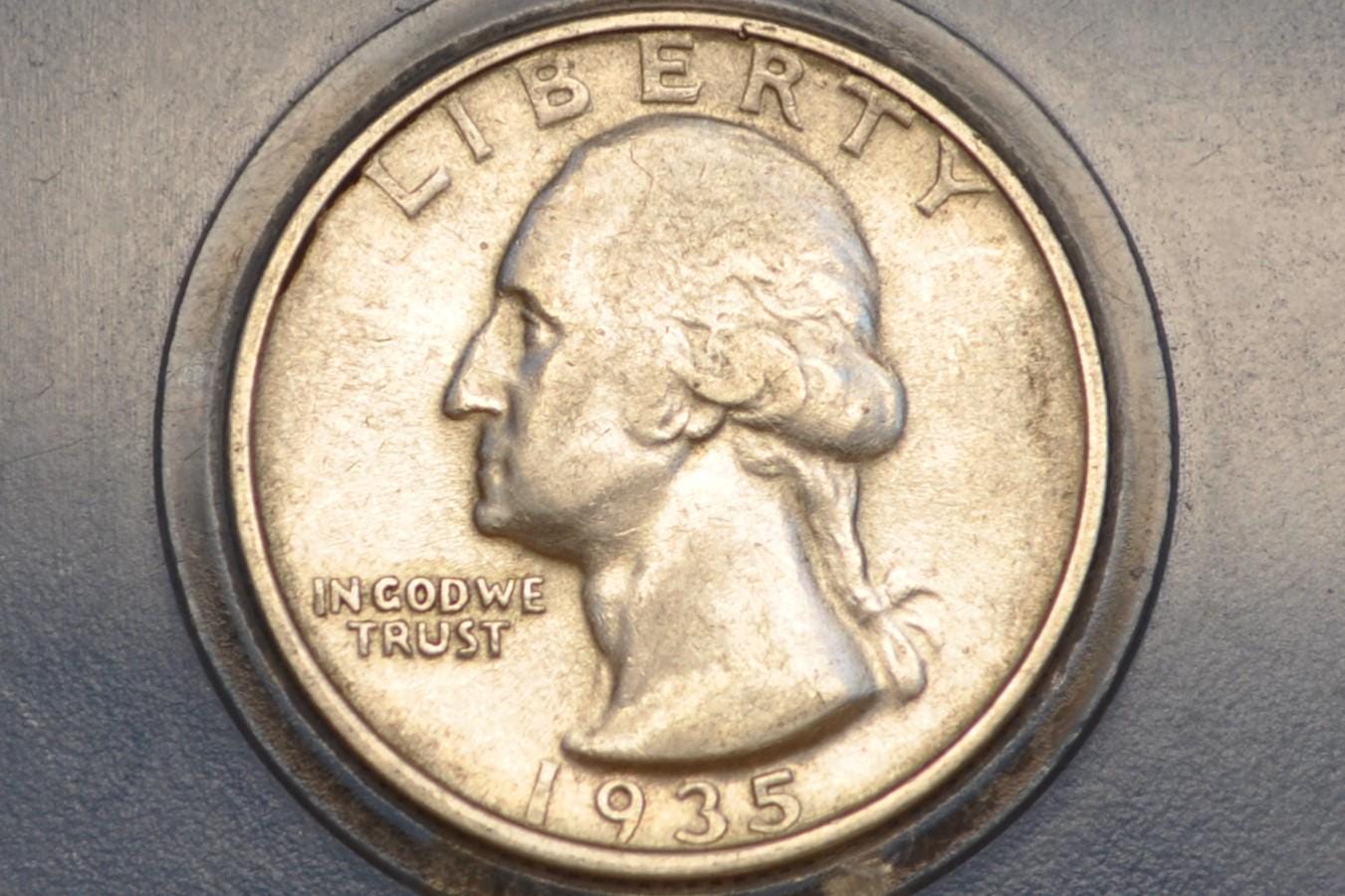 1935-D Washington Silver Quarter - Denver Mint - 1935 D Washington Quarter - Washington Silver Quarter - 1935 Denver