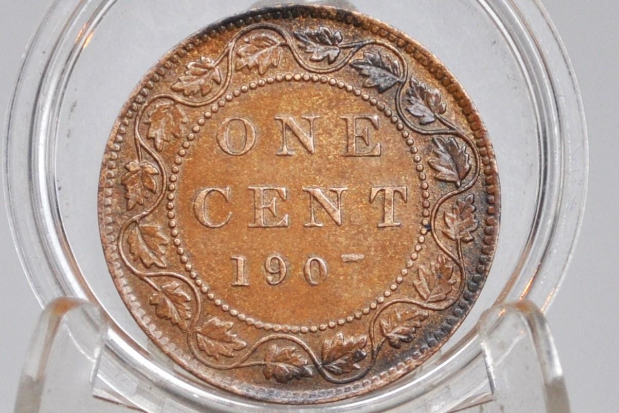 1907 Canadian One Cent - VF/XF Condition & Great Detail - King Edward VII - One Cent Canada 1907 Cent, Tougher Date