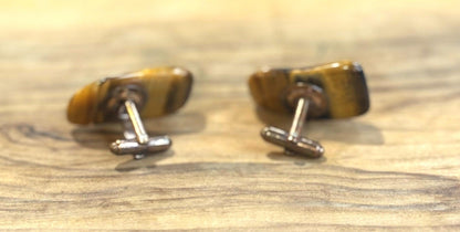 Antique Tiger Eye 5 Piece Menswear, Set Cufflinks, Tie Clip and Tie Tacks - Men&#39;s five Piece Suit Accessories Tigers Eye Statement Pieces