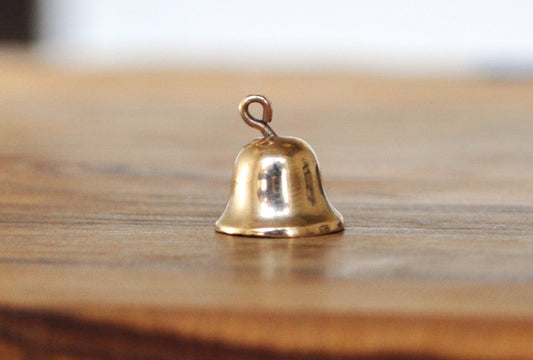 10K Gold Bell Charm - Works! Ringing Bell Charm - Stamped and Tested 10K Gold - Beautiful Piece