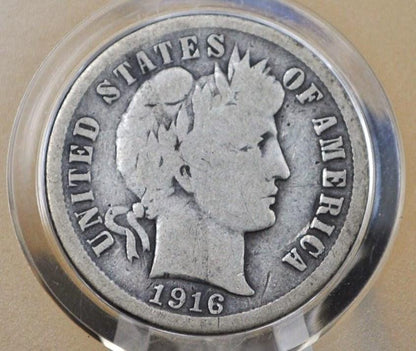 Barber Silver Dime - 1916 - Choose by Mint & Grade / Condition - 1916S Dime 1916P