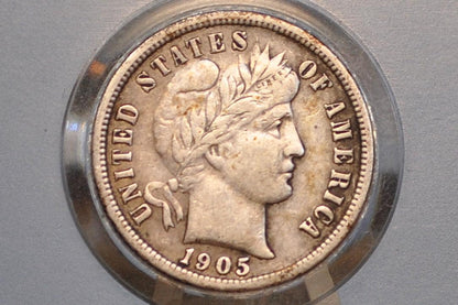 1905 Barber Silver Dimes - Choose by Mint & Grade/Condition, Better Date San Francisco Mint 1905 New Orleans 1905 Dime 1905S 1905O