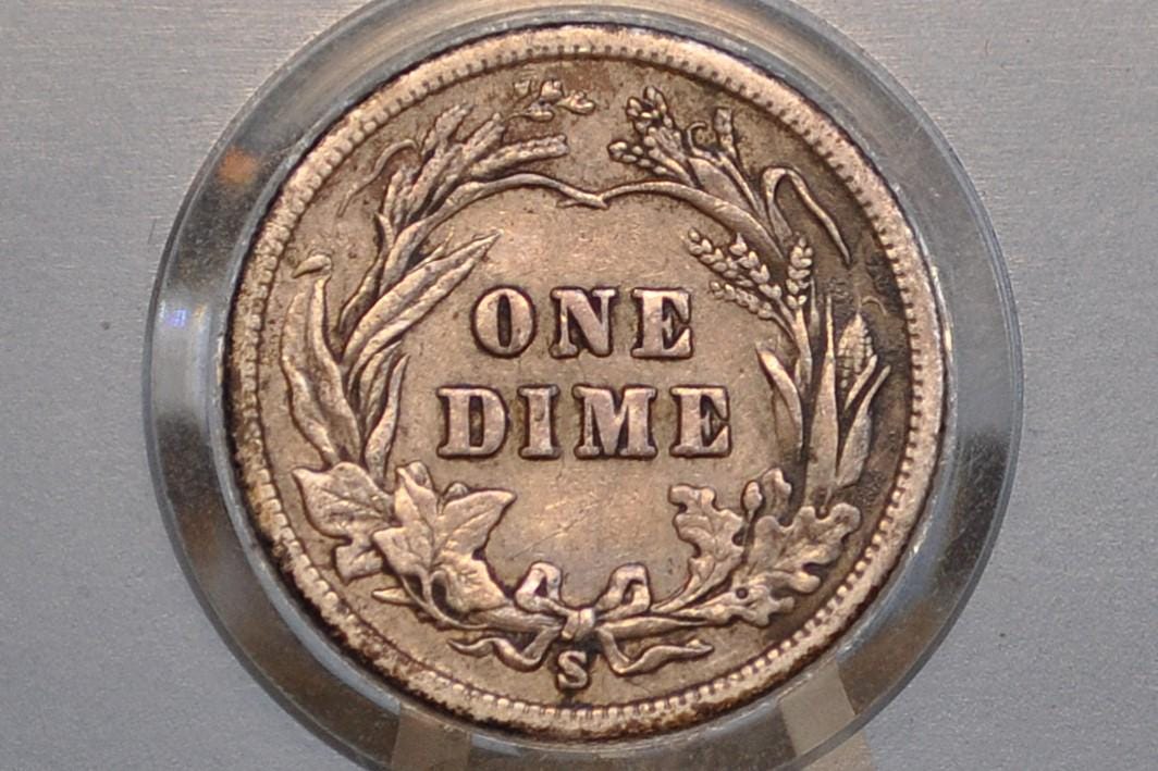 1905-S Barber Silver Dime - G (Good) Grade/Condition, Better Date San Francisco Mint 1905 Dime