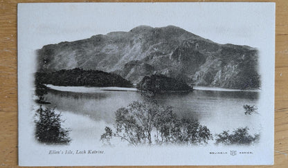 1910 Ellen's Isle, Loch Katrine Postcard, Scotland - Antique Scottish Postcard - Loch Katrine Scotland