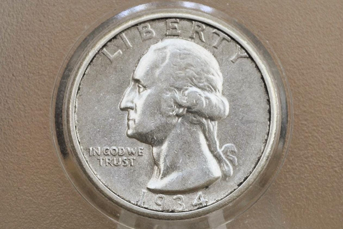 1934-D Washington Silver Quarter - G-VF (Good to Very Fine) Grade, Choose by Grade - Denver Mint - 1934 D Quarter - Better Date and Mint