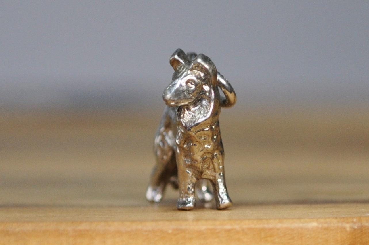 Vintage Collie Charm, Sterling Silver - Adorable Collie Dog Pendent Silver - Awesome piece!