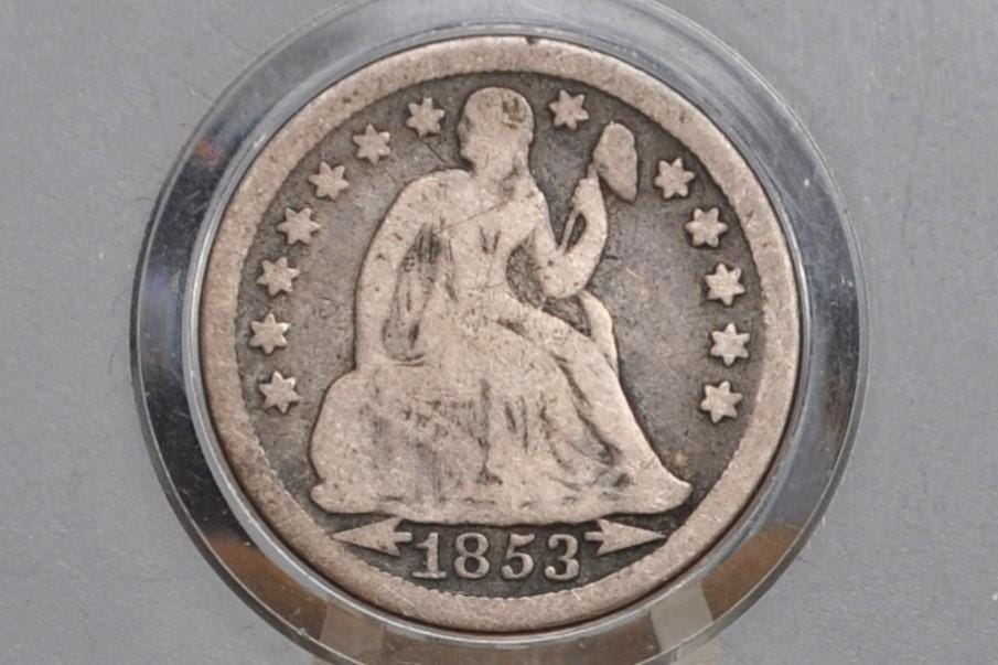 1853 Seated Liberty Dime - Choose by Coin / Grade - 1853 Silver Dime / 1853 Liberty Seated Dime 1853 With Arrows