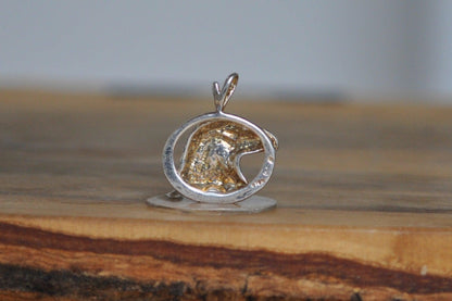 Gold Tone Silver Eagle Head Charm - Stamped and Tested Sterling Silver - Patriotic/Brave Jewelry