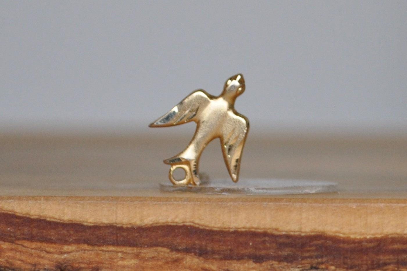 12K Gold Filled Religious Dove Charm - Stamped and Tested 12K Gold Filled - Holy Ghost, Holy Spirit