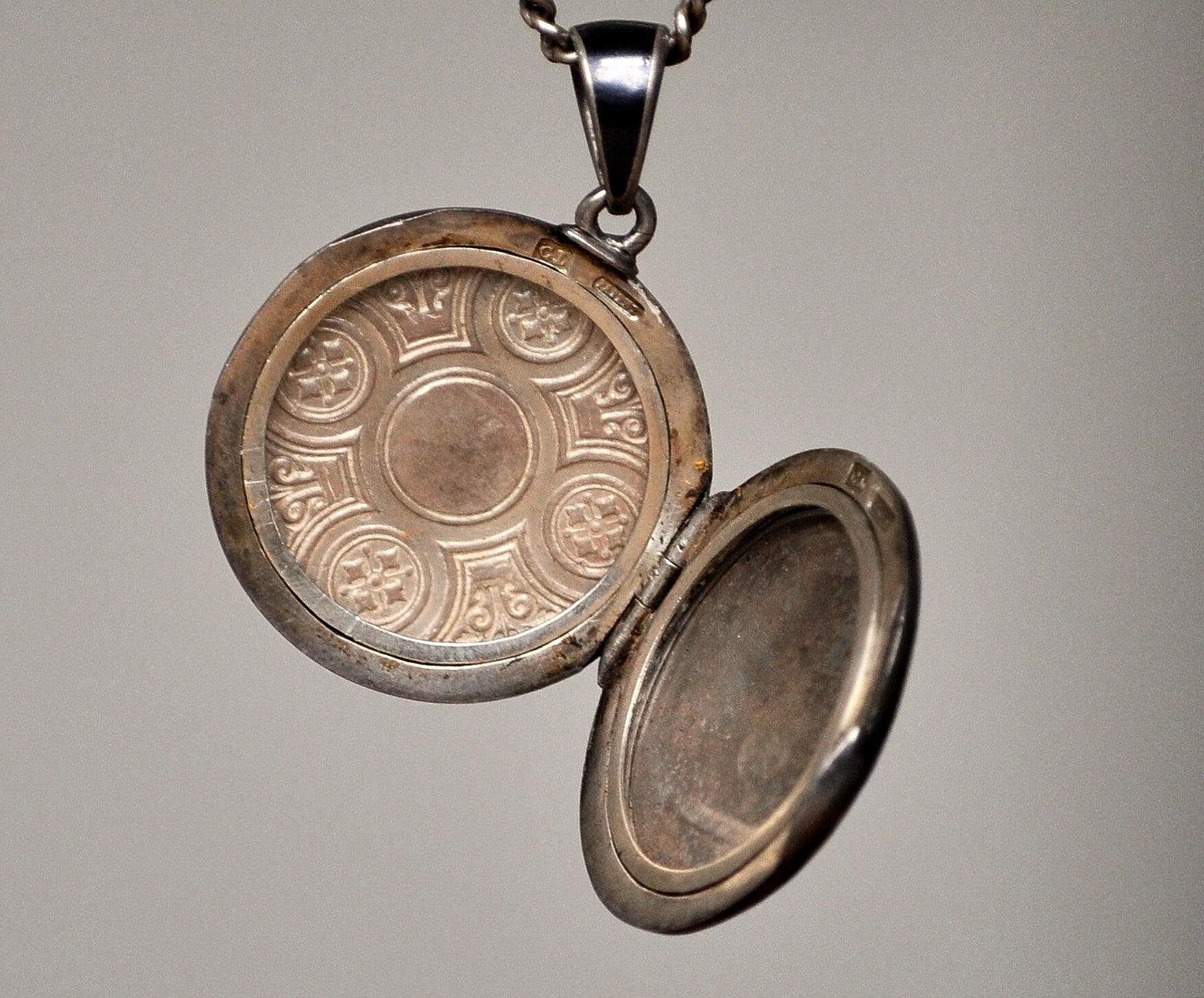 Antique Victoria Era Locket - Vintage Monogram Floral Multi-Colored Locket