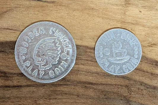Lot of Two Play Money Nickel and Dime - Dime and Nickel Play Coins Set of 2