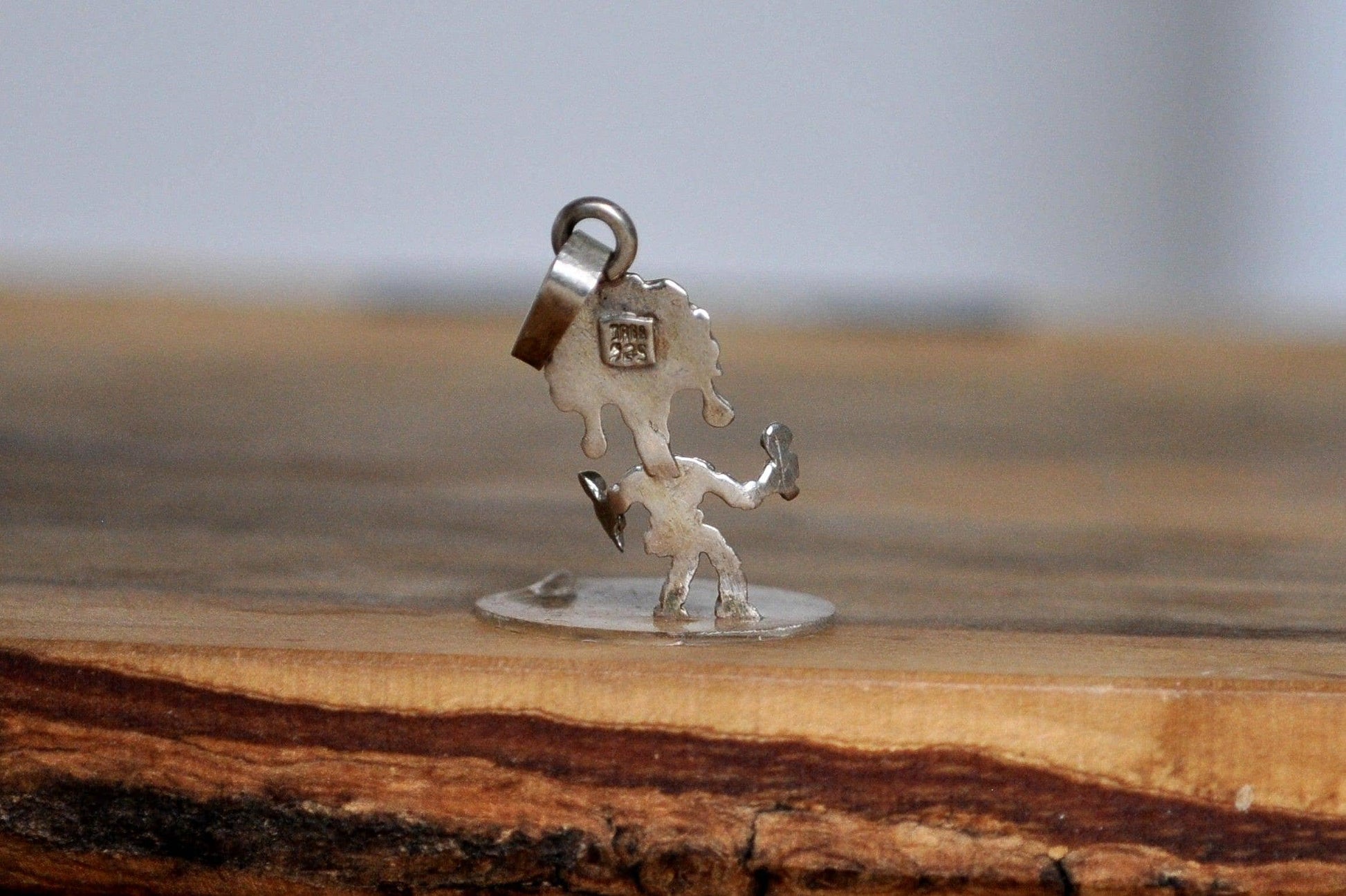 Silver Zapotec Dancer Charm - Stamped and Tested Sterling Silver - Ritual Feather Dancer Charm - Oaxacan Jewelry