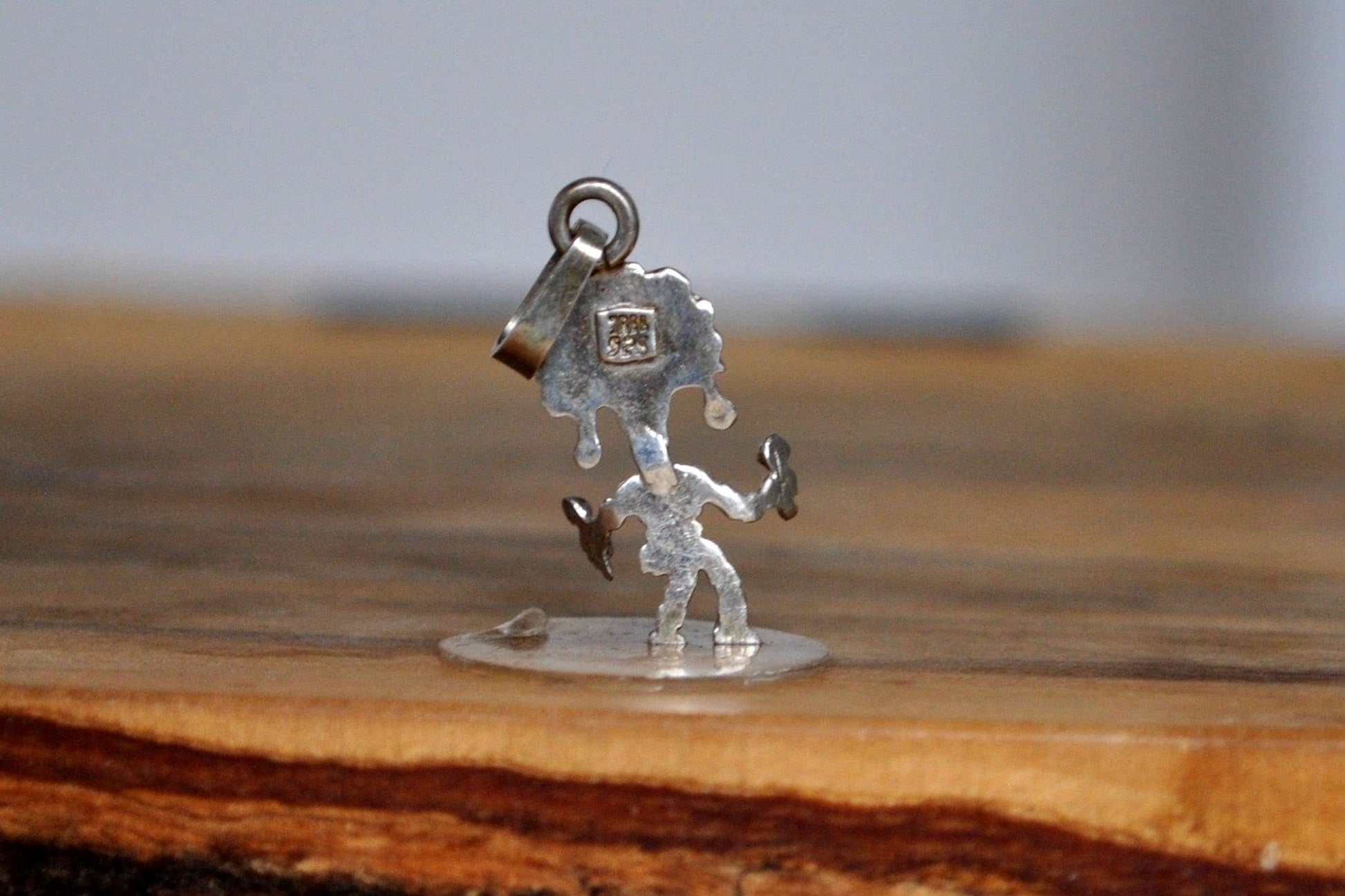 Silver Zapotec Dancer Charm - Stamped and Tested Sterling Silver - Ritual Feather Dancer Charm - Oaxacan Jewelry