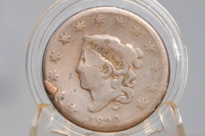 1830 Matron Head Large Cent - Better Date! Medium Letters Variety - 1830 Liberty Head Cent - 1830 US One Cent