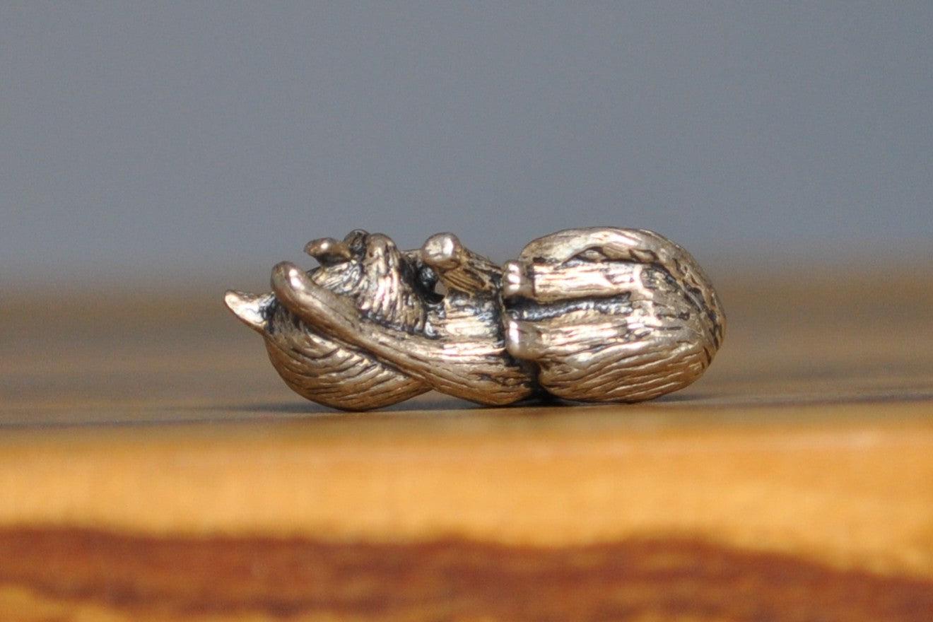 Silver Angry Cat Charm - Tested Sterling Silver - Hissing Kitty Charm