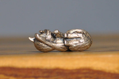 Silver Angry Cat Charm - Tested Sterling Silver - Hissing Kitty Charm