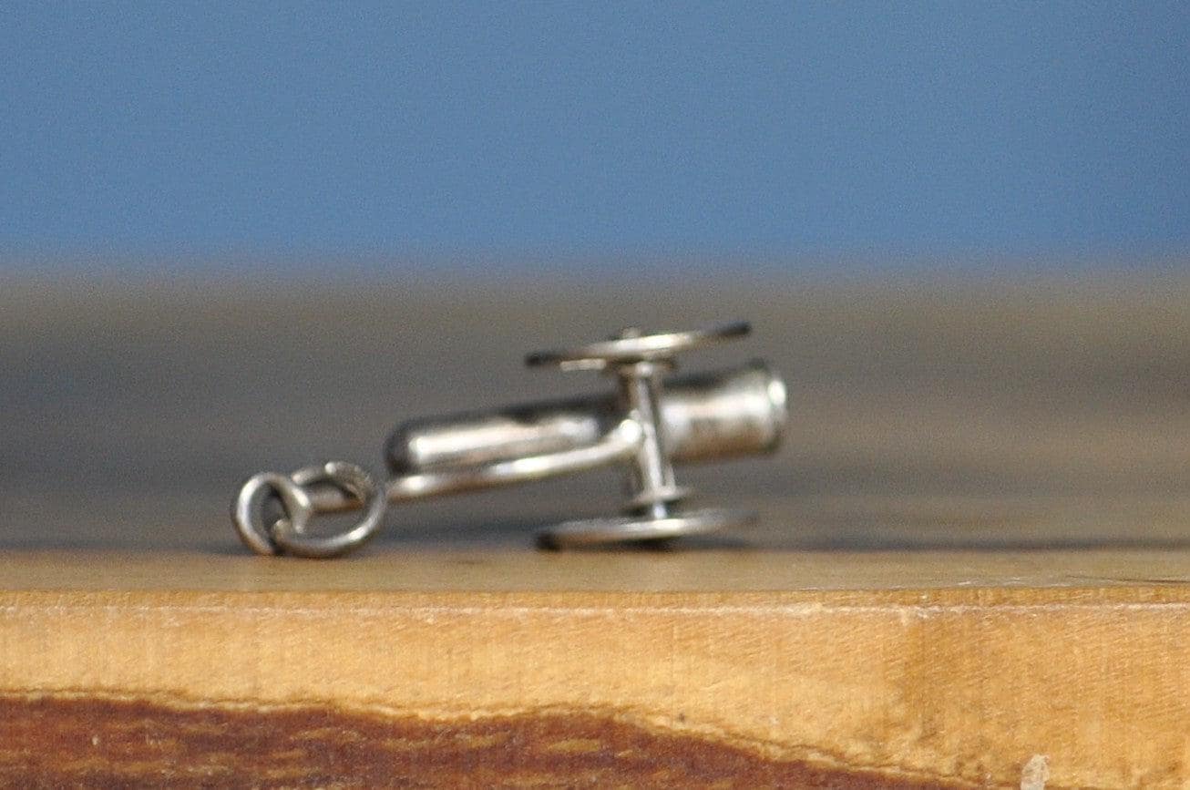 Antique Sterling Silver Cannon Bracelet Charm - Artillery Cannon Vintage Sterling Pendant