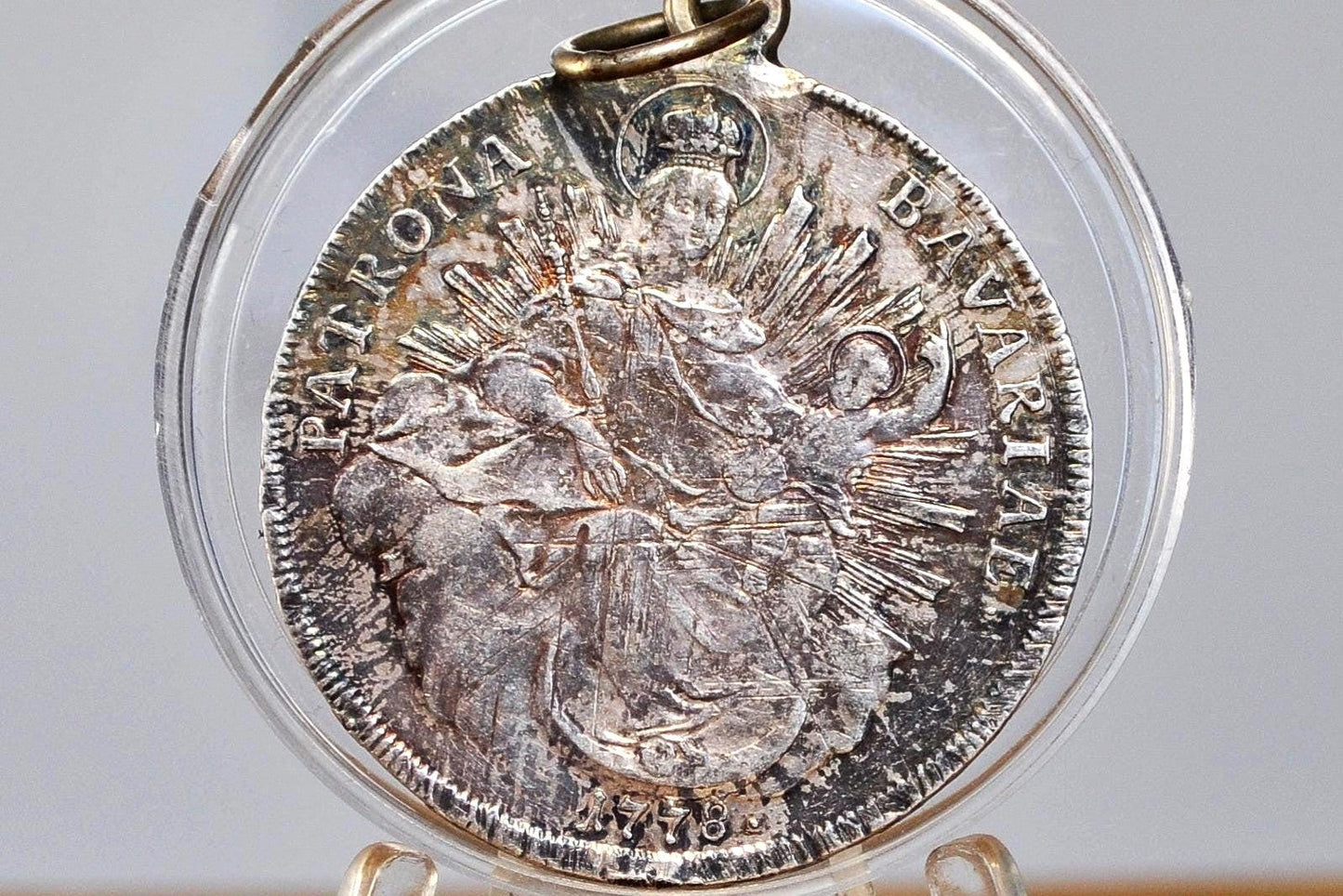 Awesome 1778 Bavarian Coin with an Added Pendent - 1778 Bavaria Silver Thaler - Great Condition, XF+, Some Luster - Pirate Coin Jewelry
