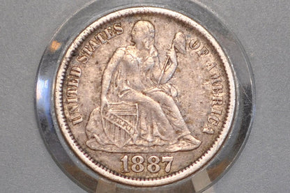1887 Seated Liberty Dimes - Choose by Grade / Condition! - 1887 Silver Dime / 1887 Liberty Seated Dime - US Historic Coin